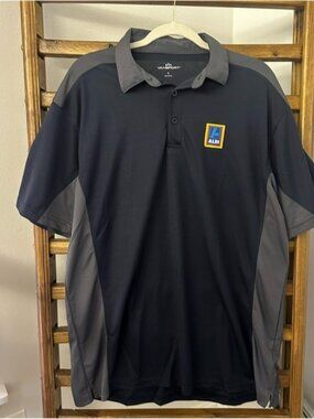 Men's Black & Gray ALDI Performance Polo